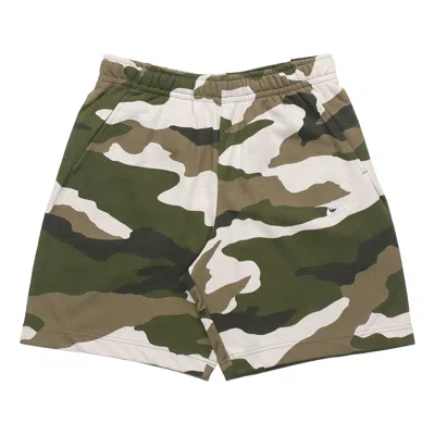 Nike Sportswear Club French Terry Camouflage Shorts Olive Green