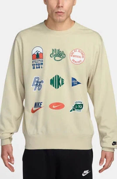 Nike Sportswear Club French Terry Crewneck Sweatshirt In Yellow