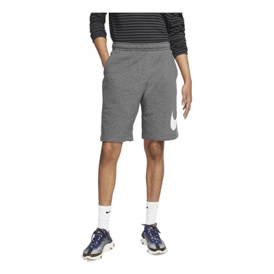 Nike Sportswear Club Graphic Logo Shorts 'grey White' In Gray