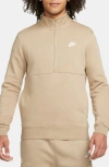 Nike Sportswear Club Half-zip Pullover In Brown