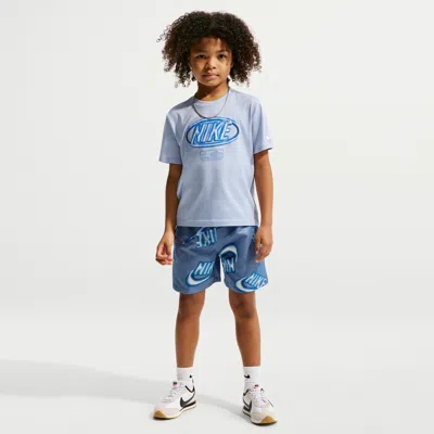 Nike Sportswear Club Little Kids' 2-piece Floatie T-shirt And Shorts Set In Blue