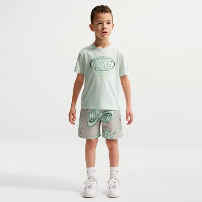 Nike Sportswear Club Little Kids' 2-piece Floatie T-shirt And Shorts Set In Green