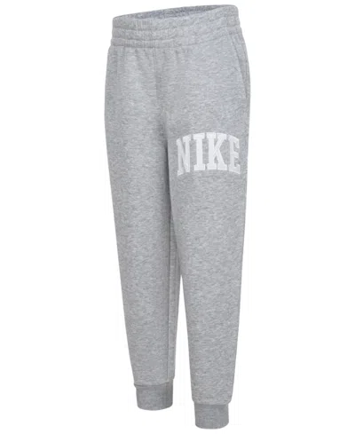 Nike Sportswear Club Little Kids Applique Fleece Trousers In Grey