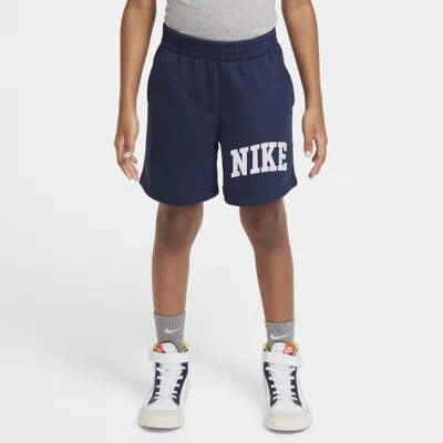 Nike Sportswear Club Little Kids' Applique French Terry Shorts In Blue