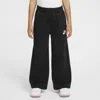 Nike Sportswear Club Little Kids' Fleece Wide Leg Pants In Black