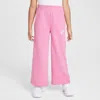 Nike Sportswear Club Little Kids' Fleece Wide Leg Pants In Pink