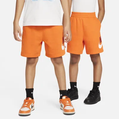 Nike Sportswear Club Little Kids' French Terry Shorts In Orange