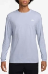 Nike Sportswear Club Long Sleeve T-shirt In Gray
