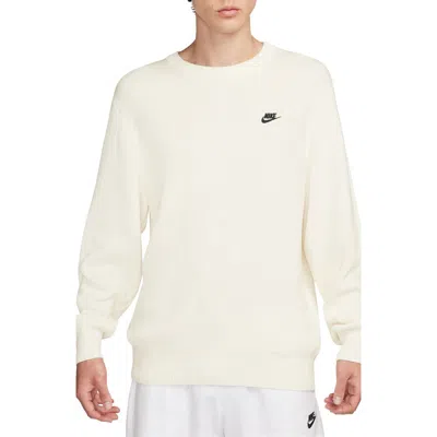 Nike Sportswear Club Oversize Crewneck Sweater In Neutral