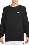 Nike Men's Club Crew-neck Sweater In Black/white