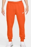 Nike Men's  Sportswear Club Fleece Jogger Pants In Safety Orange/white