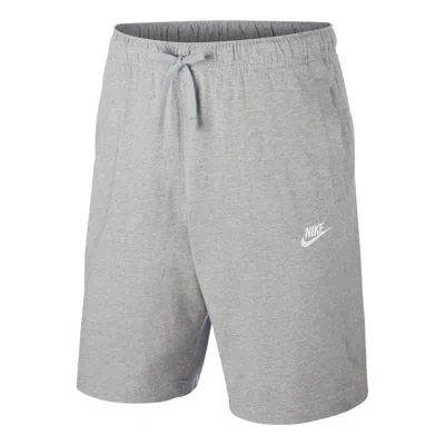 Nike Sportswear Club Solid Color Cotton Casual Shorts Light Grey In Gray