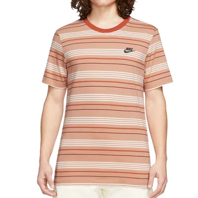 Nike Sportswear Club T-shirt 'orange White' In Brown