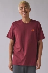 Nike Sportswear Club Tee In Maroon, Men's At Urban Outfitters In Burgundy