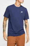 Nike Sportswear Club Tee In Midnight Navy/white At Urban Outfitters In Blue