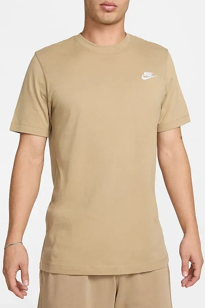 Nike Sportswear Club Tee In Parachute Beige, Men's At Urban Outfitters In Brown