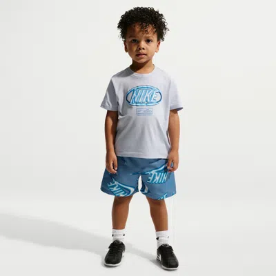 Nike Babies' Sportswear Club Toddler 2-piece Floatie T-shirt And Shorts Set In Gray