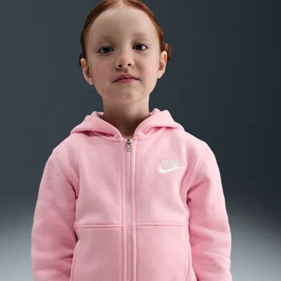 Nike Babies' Sportswear Club Toddler Fleece Full-zip Hoodie In Pink