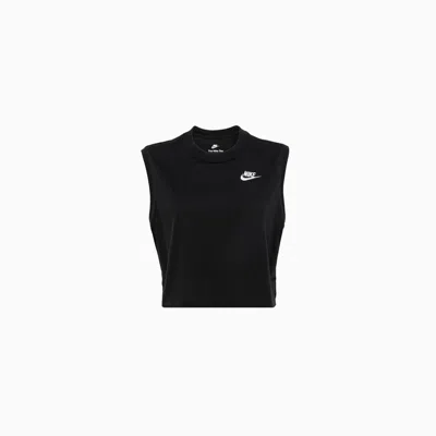 Nike Women's  Sportswear Club Sleeveless Cropped Top In Black