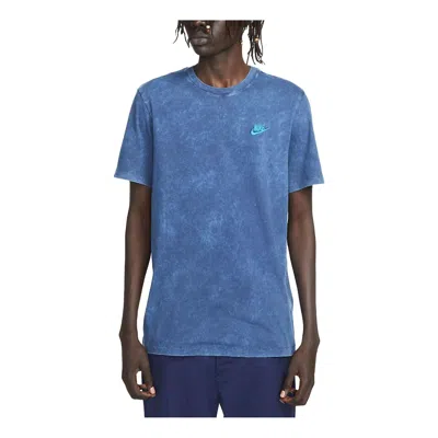 Nike Sportswear Club Washed-dye T-shirt 'blue'