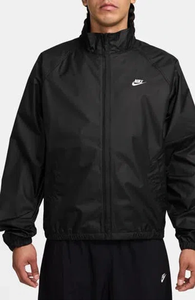 Nike Sportswear Club Water Repellent Full-zip Jacket In Black