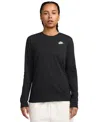 Nike Sportswear Club Women's Cotton Long-sleeve T-shirt In Black,whit