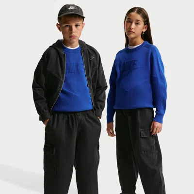 Nike Sportswear Collection Big Kids' Denim Cargo Pants In Black