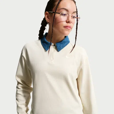 Nike Sportswear Collection Big Kids' (girls') Long-sleeve Polo Top In White