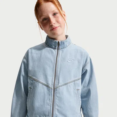 Nike Kids' Girls  Nsw Wr Denim Jacket In Blue