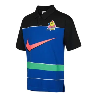 Nike Sportswear Contrasting Colors Athleisure Casual Sports Short Sleeve Polo Shirt Blue In Multi