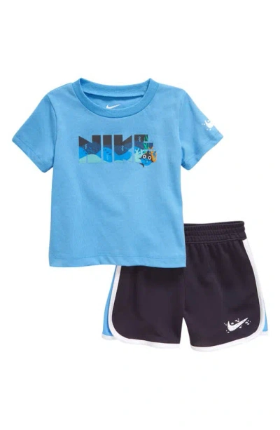 Nike Babies' Sportswear Coral Reef Graphic T-shirt & Shorts Set In Gridiron