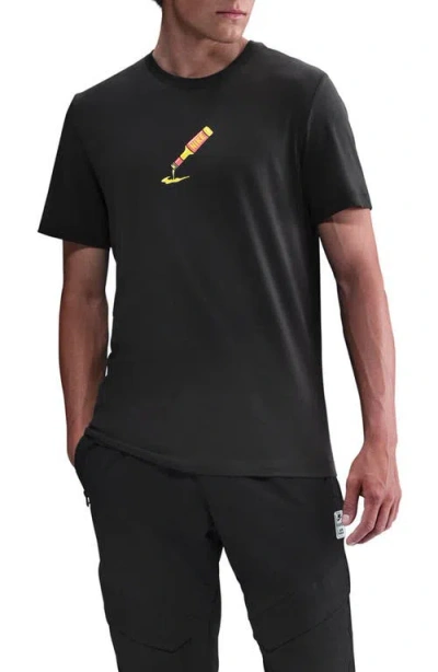 Nike Sportswear Cotton Graphic T-shirt In Black