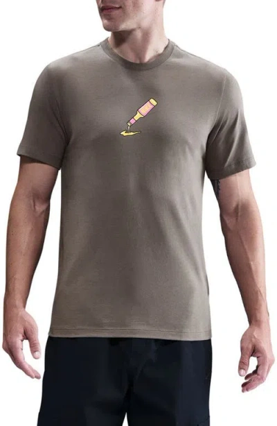 Nike Sportswear Cotton Graphic T-shirt In Brown