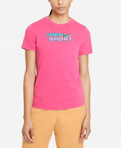 Nike Sportswear Cotton Logo T-shirt In Watermelon In Pink