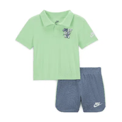 Nike Sportswear Create Your Own Adventure Baby (12-24m) Polo And Shorts Set In Blue