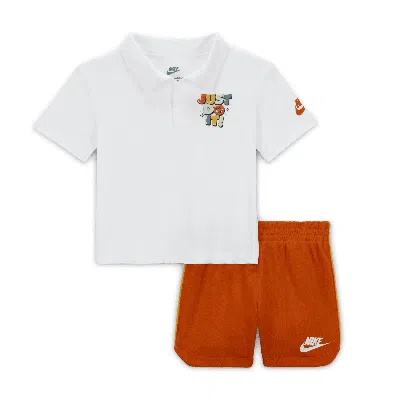 Nike Sportswear Create Your Own Adventure Baby (12-24m) Polo And Shorts Set In Orange