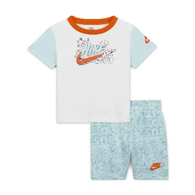 Nike Sportswear Create Your Own Adventure Baby (12-24m) T-shirt And Shorts Set In Blue