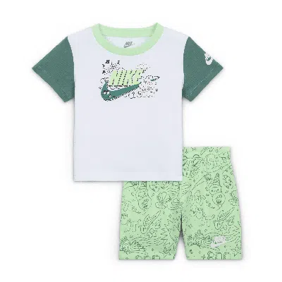 Nike Sportswear Create Your Own Adventure Baby (12-24m) T-shirt And Shorts Set In Green