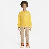 Nike Sportswear Create Your Own Adventure Little Kids' French Terry Graphic Crew Set In Brown