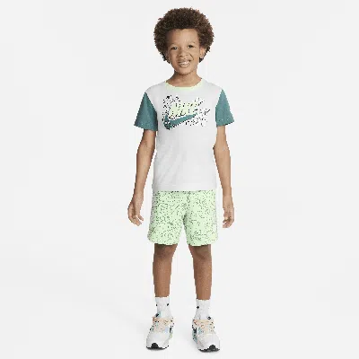 Nike Sportswear Create Your Own Adventure Little Kids' T-shirt And Shorts Set In Green