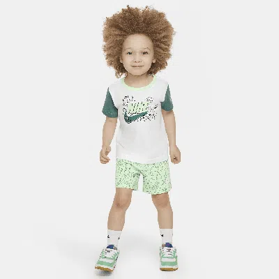 Nike Babies' Sportswear Create Your Own Adventure Toddler T-shirt And Shorts Set In Green