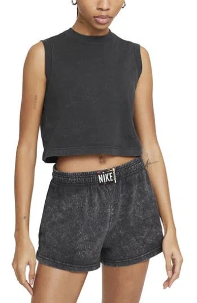 Nike Sportswear Crop Tank In Black/black