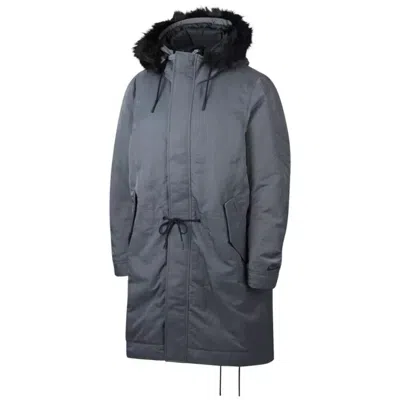 Pre-owned Nike Sportswear Down Fill Parka Hooded Jacket Grey Black Bv4751-021 Size Large L In Gray