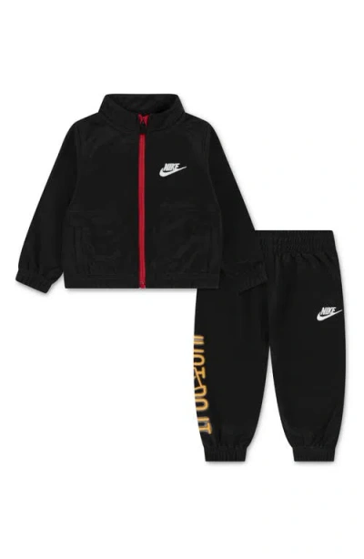 Nike Babies'  Sportswear Dri-fit Half-zip Graphic Zip-up Sweatshirt & Sweatpants Set In Black