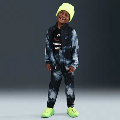 Nike Sportswear Dri-fit Little Kids' Futura Storm Printed 2-piece Propus Set In Black