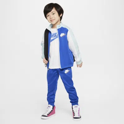 Nike Sportswear Dri-fit Reimagine Little Kids' Tricot Set In Blue