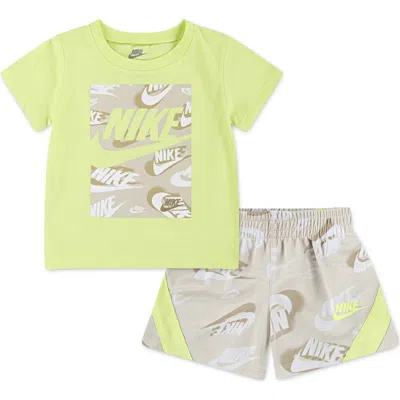 Nike Babies'  Sportswear Dri-fit T-shirt & Mesh Shorts Set In Green