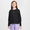 Nike Sportswear Essential Big Kids' (girls') Long-sleeve T-shirt In Black