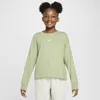 Nike Sportswear Essential Big Kids' (girls') Long-sleeve T-shirt In Green