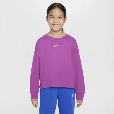 Nike Sportswear Essential Big Kids' (girls') Long-sleeve T-shirt In Hfchsi